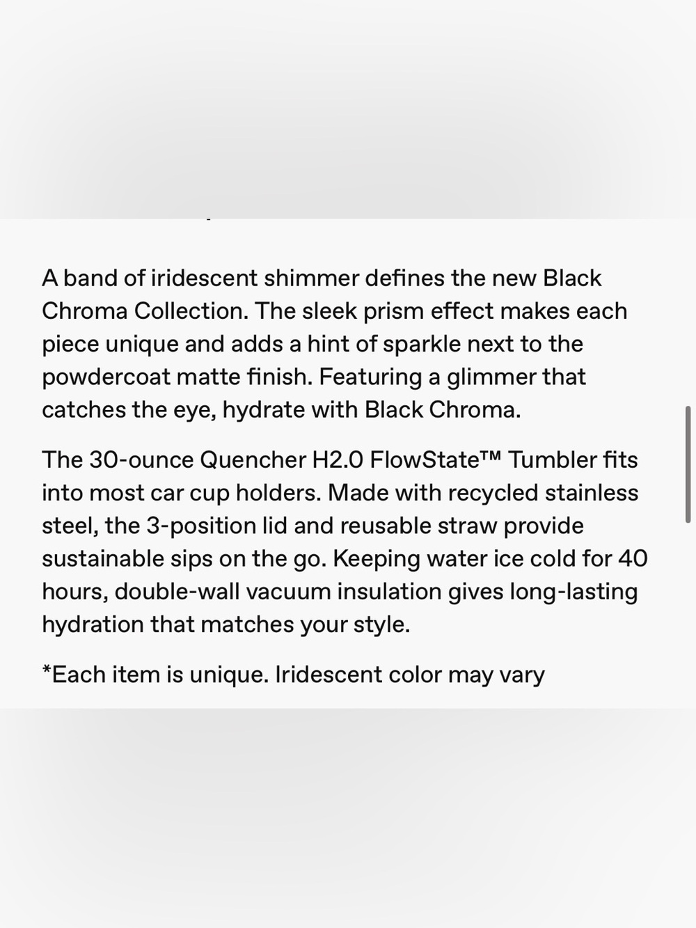 LIMITED Stanley Quencher H2.0 FlowState Tumbler 30oz, Black Chroma - Picture 5 of 6